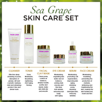 Vente directe usine : Coffret de soins visage aux raisins de mer, Niacinamide, Acide Hyaluronique, Hydratant, Anti-rides, Raffermissant, Éclaircissant