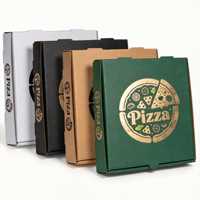 Boîte d'emballage pour pizza en carton kraft ondulé de qualité alimentaire, avec impression personnalisée du logo, vente en gros