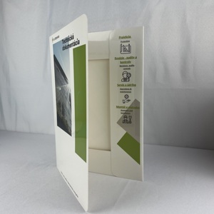 Servicio de impresión OEM <span class=keywords><strong>A2</strong></span> A3 A4 A5 <span class=keywords><strong>A6</strong></span> Carpeta de presentación de cartón blanco azul personalizada Carpeta personalizada con logotipo con bolsillo - Product Image 2