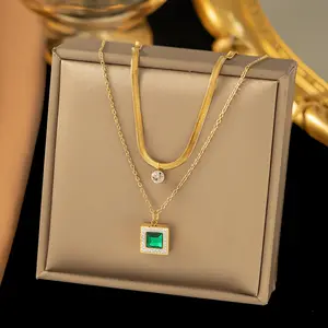 Moda Non Tarnish diamante e ouro gargantilha colar de jóias femininas para as mulheres como presente N2309013