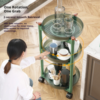 Étagère en plastique à 3 niveaux assemblable pour cuisine et salle de bain, organisateur de rangement drainable pour vaisselle, épices et articles ménagers