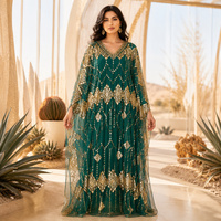 Robe kaftan maxi élégante à perles faites à la main pour femmes, robe de soirée d'été pour l'Eid et les mariages
