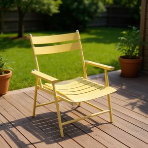 Chaise de jardin pliable jaune Db, mobilier d'extérieur en aluminium, design minimaliste, style contemporain - Product Image 2