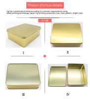Boîte en fer blanc rectangulaire de luxe personnalisée de qualité alimentaire, en métal imprimé, vente en gros, pour bonbons, biscuits, emballage cadeau de festival
