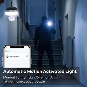 Caméra d'ampoule WiFi Gsmart 3MP avec port E27, lampe LED intérieure, caméra de sécurité intelligente pour la maison, alarme de mouvement et de son avec interrupteur lumière/sirène - Product Image 5