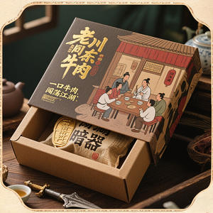 Caja de Regalo de Carne de Res Laochuan del Este de Sichuan, Caja de Embalaje Personalizada de Alta Gama para Especialidades Emblemáticas - Product Image 4