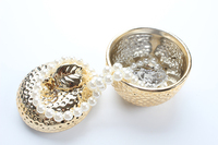 Boîte de rangement pour accessoires bijoux, en céramique, plaquée or, en forme de pommes pear, nouvelle mode, 1 pièce