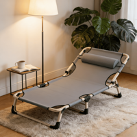 Chaise de plage et de bureau multifonctionnelle pliable en métal moderne pour l'extérieur, sans installation requise, inclinable et confortable
