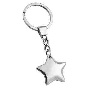 Llavero Metálico Estrella con Acabado Plateado, Diseño Simple para Uso Diario - Product Image 1