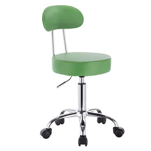 Manufacturer Supplier Height Adjustable Swivel Thick Seat Cushion Bar Stool with Wheels