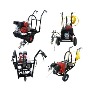 Semprotan Tangan Portabel Semprot Cat Dingin Mesin Penanda Garis Jalan 1Gun/2 Gun Semprot Membuat Tanda 6.5HP,5.5KW Honormach 130M/Menit 60