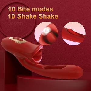 Vibrateur Lèche-Langue et Clitoridien à Double Stimulation, 10 Modes de Vibration, Jouet Sexuel pour Femme - Product Image 3