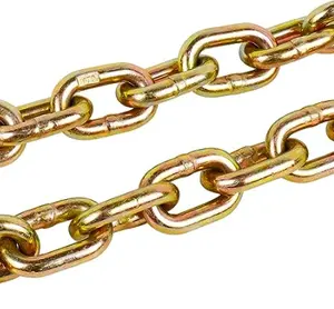 trailer safety chain with clevis slip hook 10800lbs brake strength 5/16" trailer towing chain yellow safety chain for trailer