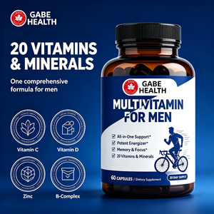 Multivitamines pour hommes en marque blanche OEM, 20 vitamines et minéraux, vitamines C, D, zinc, complexe B, 60 gélules pour l'énergie et la vitalité, personnalisable - Product Image 3