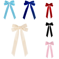 Huyo Horquillas de Terciopelo Vintage con Lazo Largo y Mariposa, Pinza de Pelo Sencilla y Elegante para Mujer, Pasadores para el Cabello, Horquillas para Boda