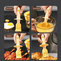 Bouteille d'huile en verre monobloc anti-fuite avec pinceau de cuisson en silicone, pinceau à huile de qualité alimentaire pour la cuisson en cuisine