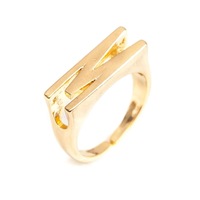 Bagues personnalisées en acier inoxydable plaqué or véritable 18 carats avec initiales, bijoux pour femmes