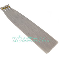 U Glamour Prix de Gros Cheveux Qualité 12A Blond Glacé Extensions à la Kératine Pointes Plates, en U, en K, en V Cheveux Doux et Lisses