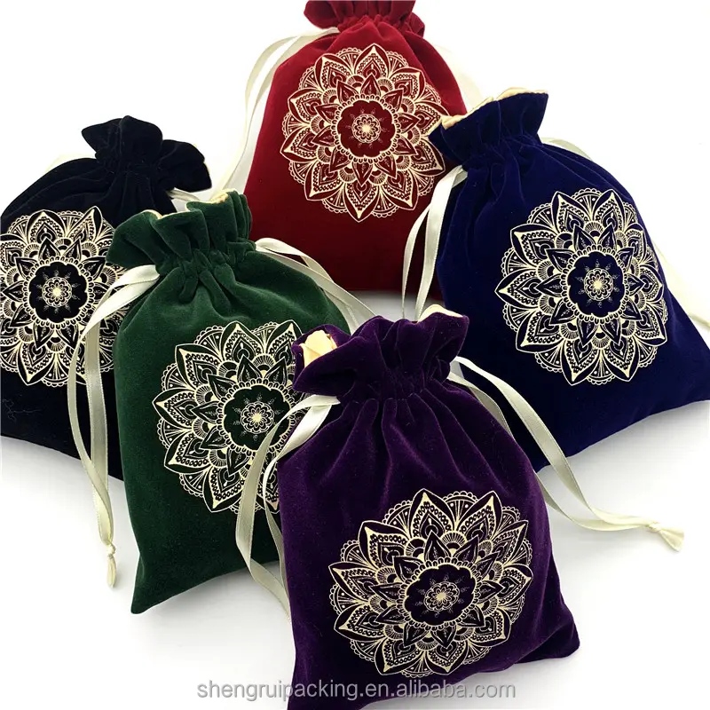 Velvet Drawstring Bag For Dice/Velvet Dice Pouch With Satin Lined/Multi-colored Velvet Game Dice Packing Bags