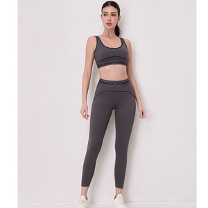Conjunto Deportivo <span class=keywords><strong>de</strong></span> Dos Piezas, Leggings y Sujetador Deportivo <span class=keywords><strong>de</strong></span> Spandex/Nylon, Secado Rápido, Transpirable, Cintura Elástica, Logotipo Personalizado, <span class=keywords><strong>Yoga</strong></span> <span class=keywords><strong>para</strong></span> Mujer - Product Image 4
