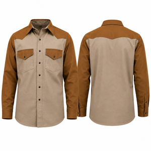 Camisa <span class=keywords><strong>de</strong></span> Trabajo Resistente, Lona <span class=keywords><strong>de</strong></span> Algodón <span class=keywords><strong>de</strong></span> 12oz, Pecho en Contraste, Botones a Presión, Bolsillo Utilitario, Logotipo Personalizado, Proveedor <span class=keywords><strong>de</strong></span> <span class=keywords><strong>Ropa</strong></span> <span class=keywords><strong>de</strong></span> Trabajo Industrial - Product Image 3