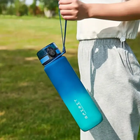 500ml/650ML/1000ml Portable Sport Fitness Voyage Bouteille D'eau Bouteille D'eau Gradient Couleur Bouteilles À Boire En Plastique