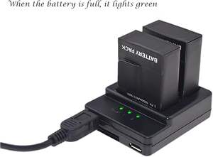 Chargeur de batterie double à charge rapide avec câble <span class=keywords><strong>micro</strong></span> <span class=keywords><strong>USB</strong></span> pour accessoires de caméra d'<span class=keywords><strong>action</strong></span> GoPro HERO 3/3 + Black - Product Image 2