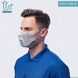 Masker <span class=keywords><strong>Respirator</strong></span> Lipat 3-Lapisan Kain Non-Woven Bersertifikat CE FFP1, Bernapas, Katup, Karbon Aktif, Penyangga Hidung yang Dapat Disesuaikan - Product Image 4