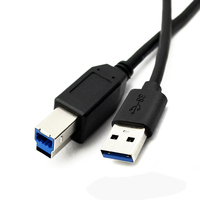 Câble PC USB 3.0 Type A Mâle à B Mâle Charge Rapide pour Imprimantes et Scanners Compatible Android Longueurs 1m 2m Noir