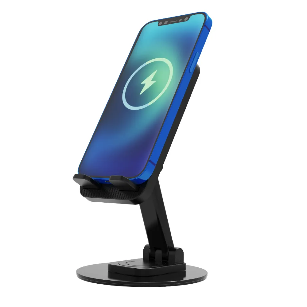 Wholesale Universal Portable Foldable Mobile Phone Stand Holder 15W Qi Fast Charging Wireless Charger For Iphone And Samsung