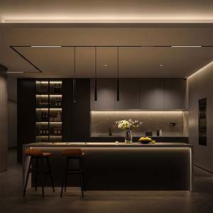 Armoires de cuisine modulaires personnalisées en direct d'usine, panneaux mélaminés, ensembles de cuisine complets de haute qualité, utilisation en appartement, design moderne - Product Image 2