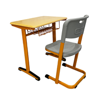 Ensemble de bureau et chaise d'écolier individuel en métal, moderne, durable et réglable, pour salle de classe