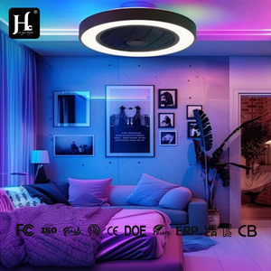 20 inch bedroom safety blade quiet Dc motor intelligent LED <b>ceiling</b> fan with speaker - Product Image 3