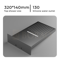 Mitigeur de pluie de luxe ensemble de douche dissimulé en laiton thermostatique avec plaque salle de bain robinets de douche muraux pommeau de douche à effet pluie chromé