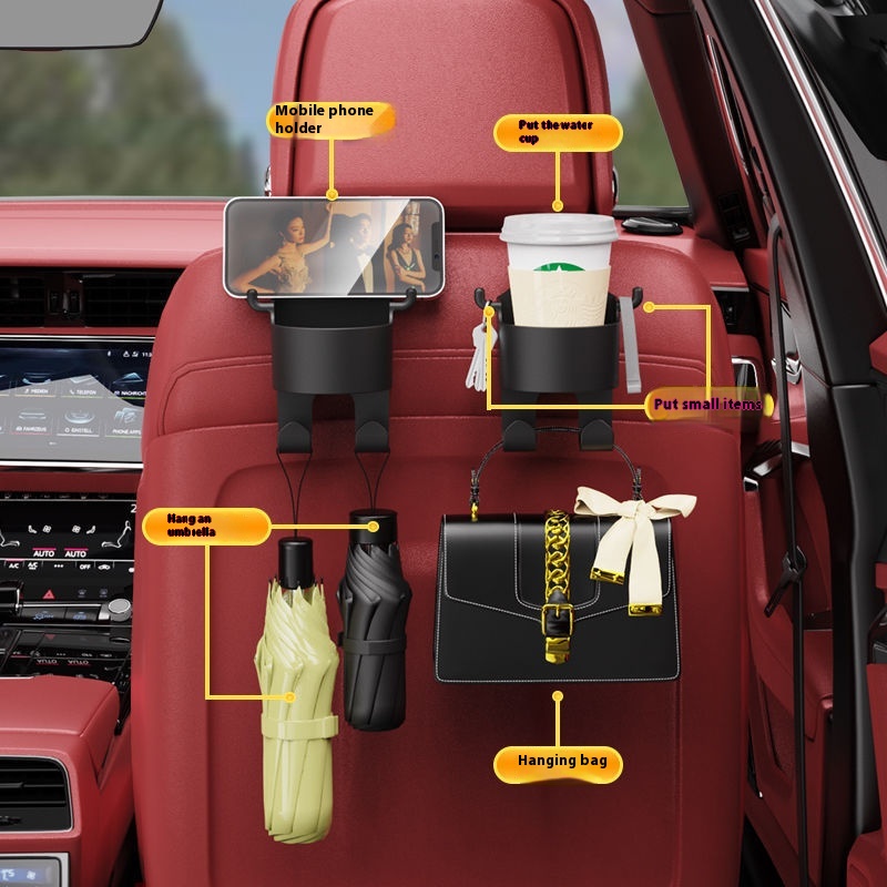 Factory Wholesale Car Hook Water Cup Holder Seat Back Mobile Phone Beverage Cup Holder Decorative Pr