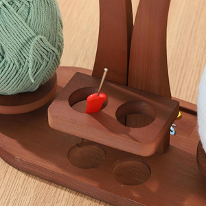 Rouleau à fil à double axe magnétique |   <span class=keywords><strong>Enrouleur</strong></span> <span class=keywords><strong>de</strong></span> fil en bois pour hommes et femmes, pour le crochet, le travail manuel, le tressage, l'artisanat, la maison, l'intérieur - Product Image 6