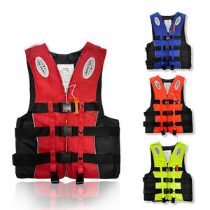 سترة نجاة احترافية من قماش أكسفورد سميكة للبالغين والأطفال، سترة طفو عالية للقوارب والسباحة وصيد الأسماك، قابلة للحمل - Product Image 1