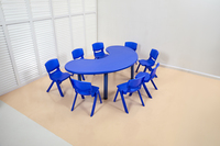 Table en plastique demi-lune pour enfants, table d'activités pour la maternelle, tables et chaises réglables pour enfants pour l'éducation préscolaire