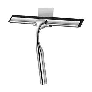 Shower Squeegee with Hook Water Wiper Portable for Tile Floor Bathroom White