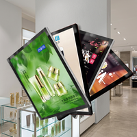 Boîte à lumière LED ultra-fine en aluminium, panneau lumineux rectangulaire, affichage publicitaire intérieur
