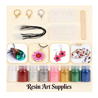 Kit de fabrication de bijoux artisanaux en résine avec résine transparente à durcissement rapide, moule en silicone et lampe UV pour fournitures d'art DIY