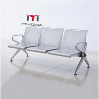 MT MEDICAL PROMOTION Chaise/Banc d'attente Confortable et Durable Rouge Orange 1, 2 ou 3 places pour Aéroport et Hôpital