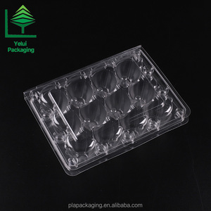 Plateau jetable OEM 12 compartiments en CPET pour œufs de <span class=keywords><strong>caille</strong></span> et de pigeon, grand format, sûr pour les aliments, empilable - Product Image 3