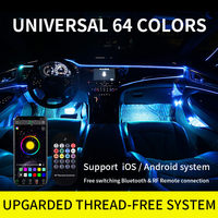 "CARDI" App Control RGB 64 Couleurs Accessoires de décoration intérieure de voiture 360 Lumière ambiante pour voiture