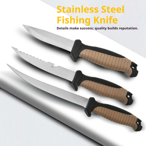 Couteau de pêche en acier inoxydable pour l'extérieur, couteau multifonctionnel pour trancher le poisson, les fruits, pour le camping, la randonnée, en stock - Product Image 2