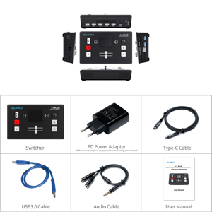 FEELWORLD L1 PLUS 4K Mezclador de <span class=keywords><strong>video</strong></span> multicámara Conmutador en vivo, Control HDMI USB3.0 Streaming OEM Servicio de logotipo personalizado - Product Image 6