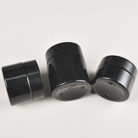 Pot en plastique vide en Pet, pot en plastique noir résistant aux enfants de 2oz à 12oz, avec couvercle résistant aux enfants