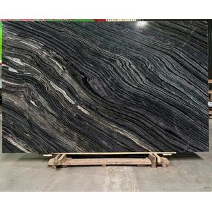 Lastra di Marmo Nero Cinese con Venature di Legno <span class=keywords><strong>Antico</strong></span>, Popolare Pietra Forestale Lucidata Naturale per Pavimenti Interni e Rivestimenti Murali - Product Image 3