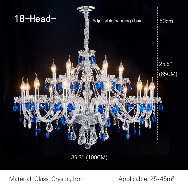 blue crystal chandelier