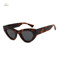 Haute qualité classique rétro oeil de chat tortue acétate lunettes de soleil Logo personnalisé en gros mode lunettes de soleil pour les femmes